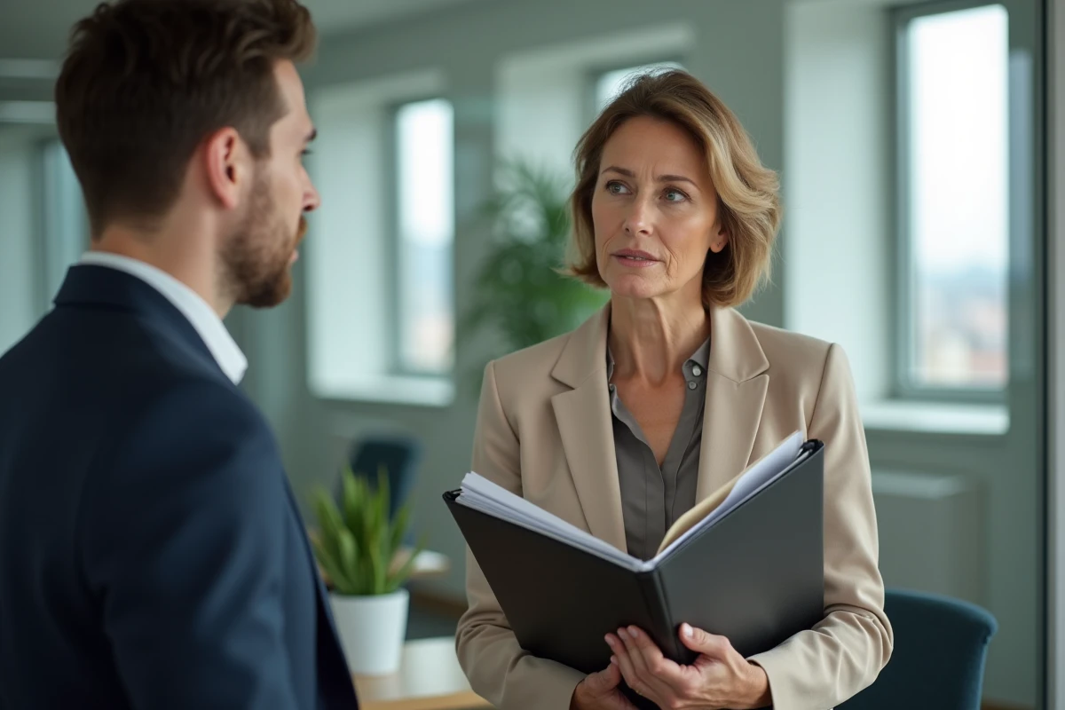 Femme d affaires discute avec un conseiller financier