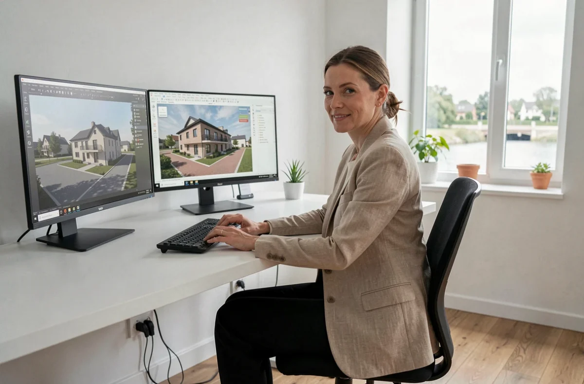 Architecte d'In Silico Architecture à Lagny-sur-Marne travaillant sur des modèles 3D en studio
