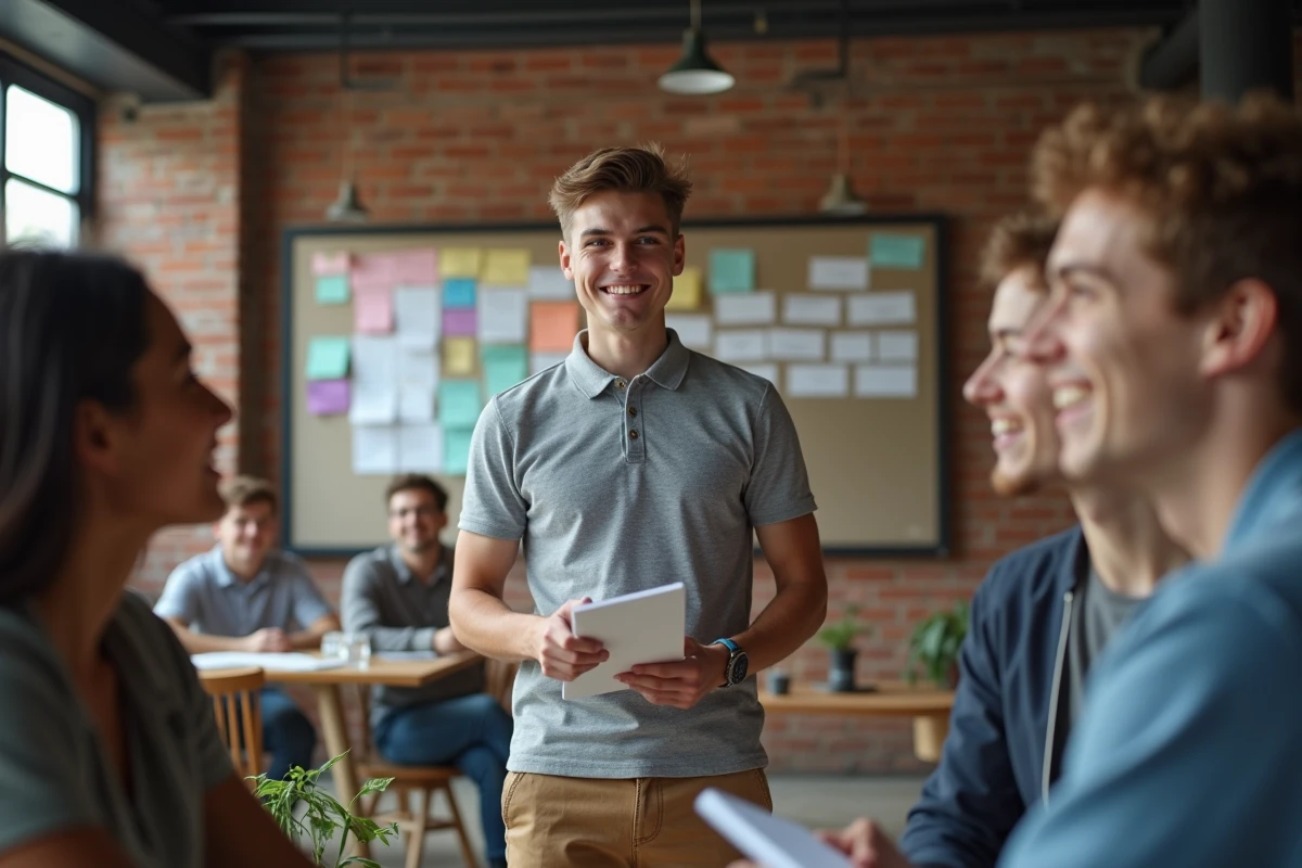 Jeune homme souriant lors d
