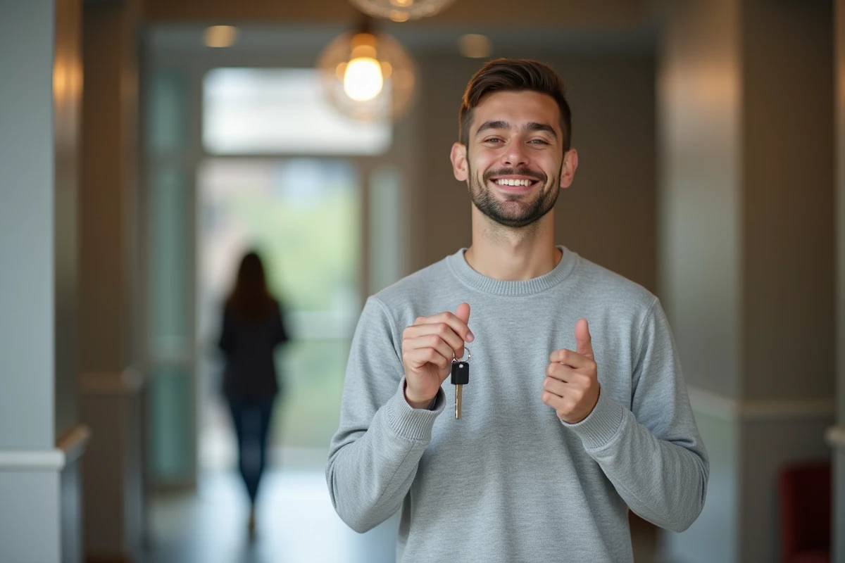 Salarié d'une PME tenant les clés de son nouveau logement grâce au comité interprofessionnel du logement